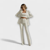 Selina – Elegantiškas 3 dalių komplektas (Švarkas, Marškiniai, Kelnės)