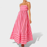 Isabel - Ilga dryžuota suknelė