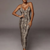 Leopardas | Seksualus Šalikas su Leopardų Raštu ir Plonomis Petnešomis