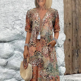 Lia | Moteriška Midi Suknelė Iš Lengvos Medžiagos