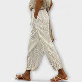 Zoey - Spausdintos kelnės su vynuogių lapų raštu