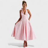 Effie - Midi suknelė su V formos iškirpte