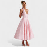 Effie - Midi suknelė su V formos iškirpte