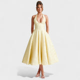 Effie - Tekstūruotas midi suknelė su V formos iškirpte