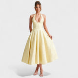 Effie - Midi suknelė su V formos iškirpte