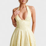 Effie - Tekstūruotas midi suknelė su V formos iškirpte