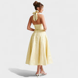 Effie - Tekstūruotas midi suknelė su V formos iškirpte