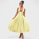 Effie - Midi suknelė su V formos iškirpte