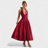 Effie - Midi suknelė su V formos iškirpte