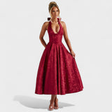 Effie - Midi suknelė su V formos iškirpte