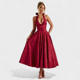 Effie - Midi suknelė su V formos iškirpte