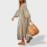 Eva™ ｜Vasaros Suknelė iš Medvilnės ir Lino