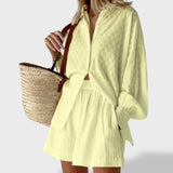 Maud | Elegantiškas lino marškinių ir šortų komplektas