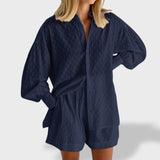 Maud | Elegantiškas lino marškinių ir šortų komplektas