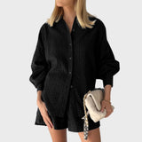 Maud | Elegantiškas lino marškinių ir šortų komplektas