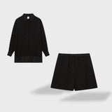 Maud | Elegantiškas lino marškinių ir šortų komplektas