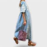 Sílvia - Lino Raštuotas Suknelė be Pastangų Elegancijai