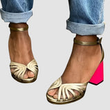 Milviana | Klasikiniai sandalai su dirželiu aplink kulkšnį ir atvira nosimi