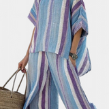 Laura | Daisy Rinkinys Dryžuotas Mėlynos Violetinės Elegantiškos