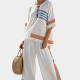 Bruna| Etninis komplektas Margo Balta Mėlyna Oranžinė