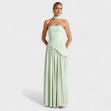 Maliyah suknelė - Asimetrinis kirpimas Mėtų