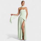 Maliyah suknelė - Asimetrinis kirpimas Mėtų