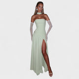 Maliyah suknelė - Asimetrinis kirpimas Mėtų