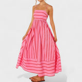 Isabel - Ilga dryžuota suknelė