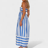 Isabel - Ilga dryžuota suknelė