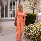 Sandra | Elegantiška maxi suknelė su V formos iškirpte