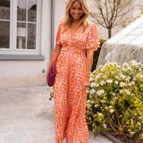 Sandra | Elegantiška maxi suknelė su V formos iškirpte