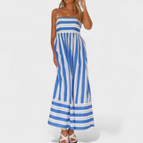 Isabel - Ilga dryžuota suknelė