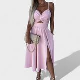 Dieviškas Dangaus – Midi Suknelė su Priekiniais Iškirptais