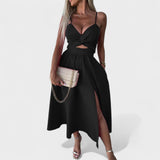 Dieviškas Dangaus – Midi Suknelė su Priekiniais Iškirptais