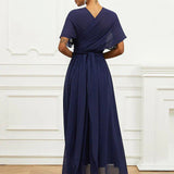 Helena | Helena Midi Suknelė Oficialiai su V formos iškirpte