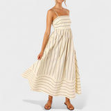 Isabel - Ilga dryžuota suknelė