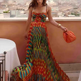 Aria | Maxi suknelė be rankovių su abstrakčiu raštu