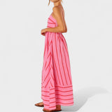 Isabel - Ilga dryžuota suknelė